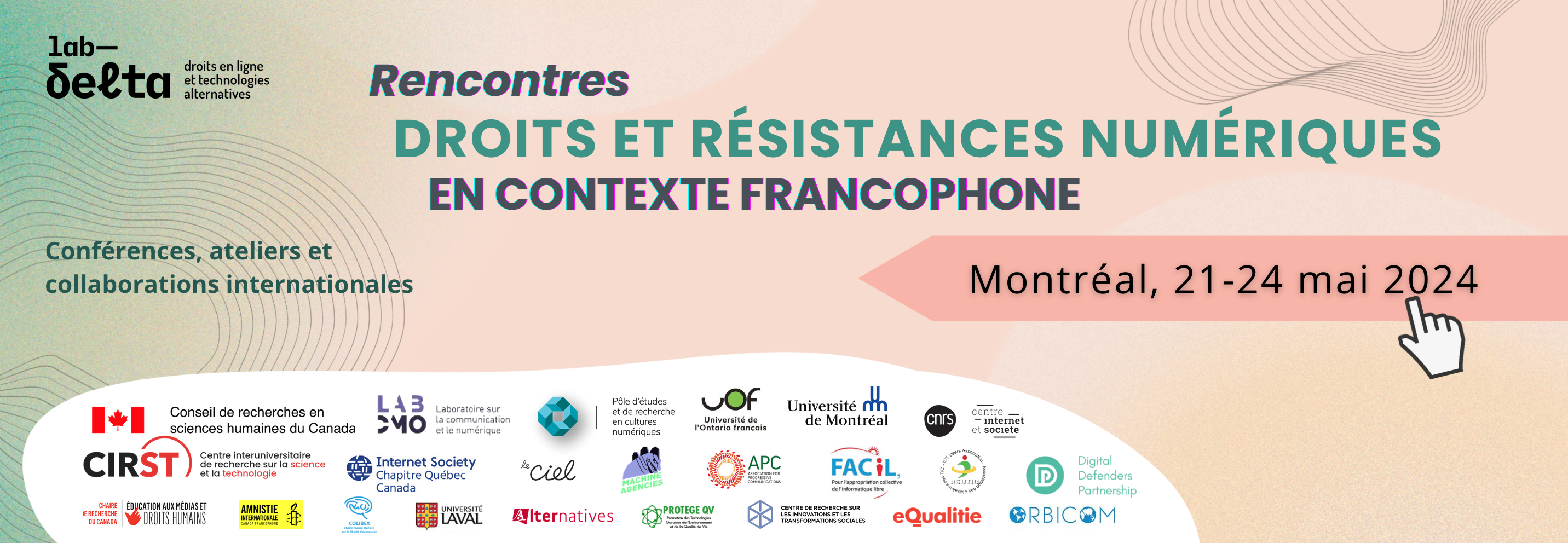 Bannière - Rencontres droits et résistances numériques - incluant nos partenaires